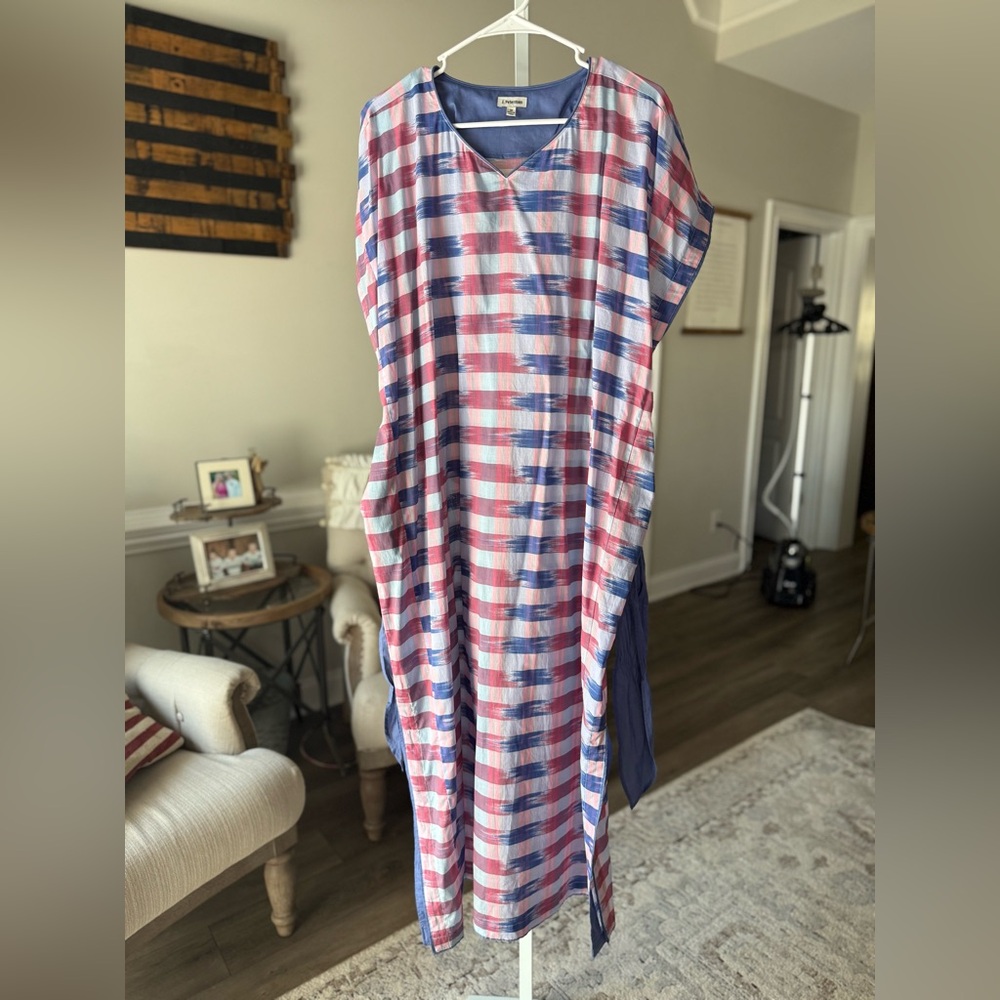 J. Peterman Ikat Print Caftan Dress | Womens Size Medium - Picture 5 of 6